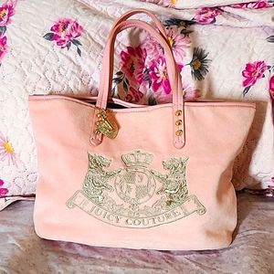 Pink Juicy Couture Velour Tote Purse Bag